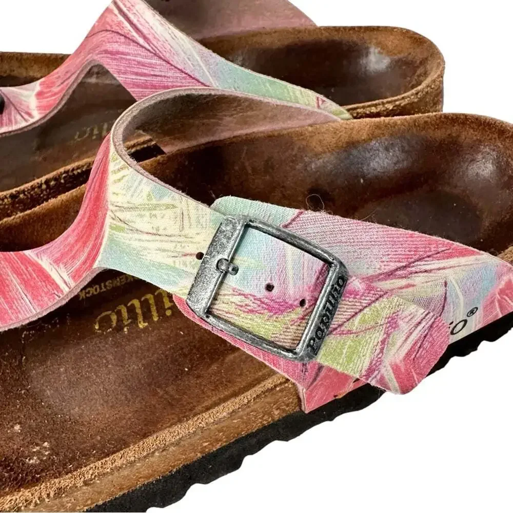 Birkenstock Papillio Gizeh Feathers Boho Cork Footbed Sandals Multicolor 7